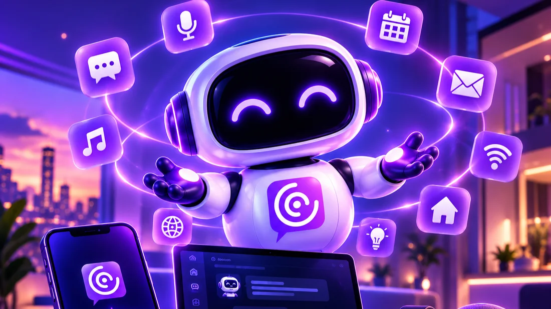 Assistente Jarvis do ASNO AI no celular, notebook e relógio